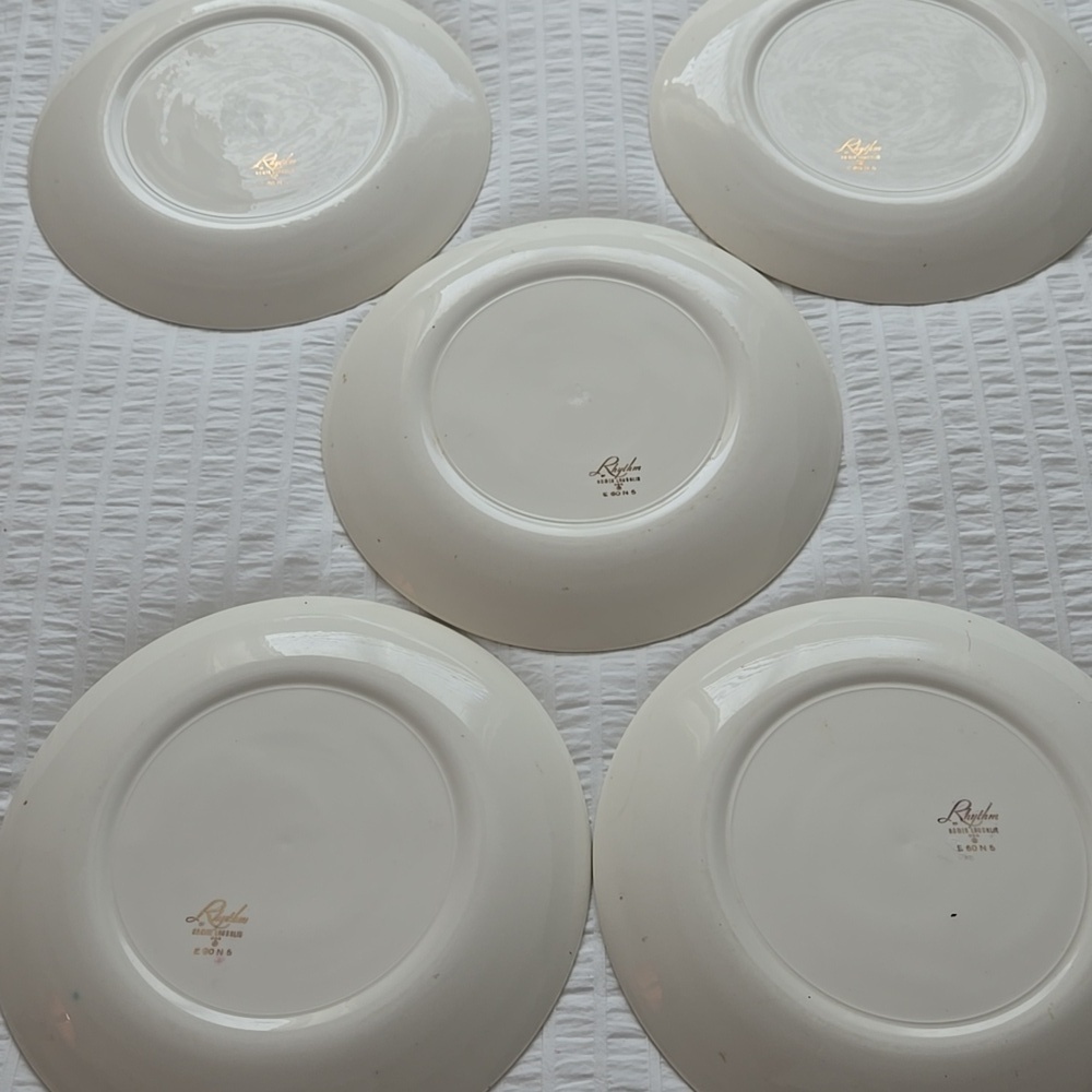 Vintage Rhythm by Homer Laughlin Farmer's Wife 10" Dinner Plates E60N5 5 Plates - Picture 12 of 14